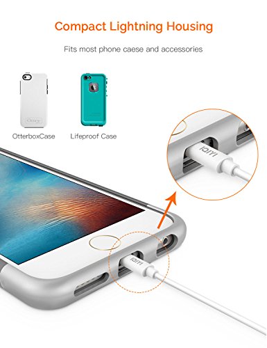 OPSO 3.3ft MFi Certified Lightning Cable, USB A to Lightning, Compatible with iPhone 14/13/12/11/XS/XR/8/7/6, White, 1 Pack