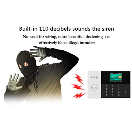 Feamos 1Set Wireless WIFI GSM GPRS Alarm System Home Security APP Remote Control RFID Card Arm Disarm Kit with Colorful Screen SOS Button