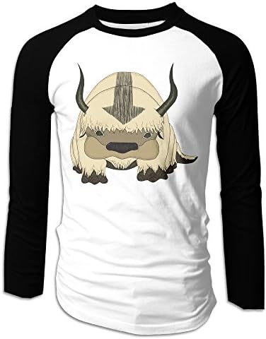 Mens Avatar The Last Airbender Appa Cute 3/4 Sleeve Plain Raglan Shirt Baseball Funny Tops