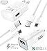 Ixir Fast Wall and Car Charger Set for LG V50 ThinQ, V40, V35, V30, G8, G7, G6, G5, V20, G8, G7, G6, G5 Type C Fast Charger kit, Quick Wall Charger, Car Charge and 2X Type-c Cable 4ft, White