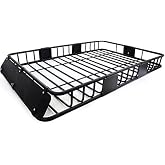 64-inch Rooftop Basket Extend Roof Top Rack Cross Bar Mount Cargo | Roof Rack Cargo Carrier Universal Fit