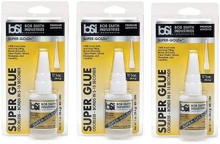 Bob Smith Industries BSI-139H Clear Super-Gold Odorless Foam Safe Super Glue, 1 oz. (Расk оf Тhrее)