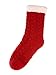 SDBING Women's Winter Super Soft Warm Cozy Fleece Lined Fuzzy Slipper Socks with Grippers (Red, 6-10)