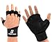 Men's Gloves | Gym Gloves for Women - Exercise Gloves for Men - Fitness Workout Gloves - Lightweight Exercise Gym Gloves - Tight Support Wraps for Dumbbell (Black/White, Large)