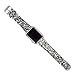 Apple Watch Band Leather Glitter 38mm- MIFFO iWatch Strap Extreme Deluxe Shiny Bling PU Leather Bracelet Wristband for Apple Watch Series 3, Series 2, Series 1, Sport Edition (Z-Silver-38mm)