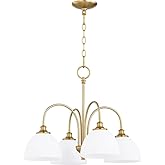 Quorum 6409-4-80 Transitional Four Light Chandelier from Celeste Collection in Brass Finish,