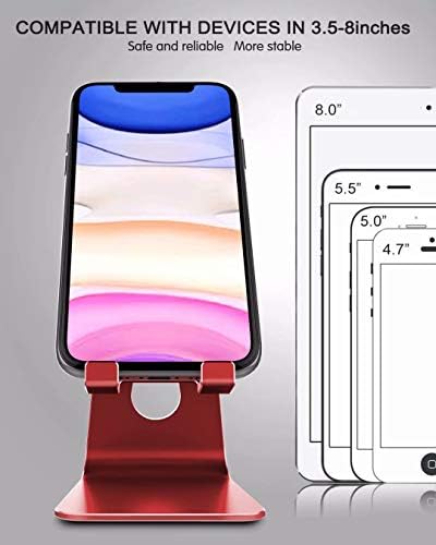 Adjustable Cell Phone Stand, CreaDream Phone Stand, Cradle, Dock, Holder, Aluminum Desktop Stand Compatible with iPhone Xs Max Xr 8 7 6 6s Plus 5s Charging, Accessories Desk,All Smart Phone-Red 6 41MYnO7 BUL. AC