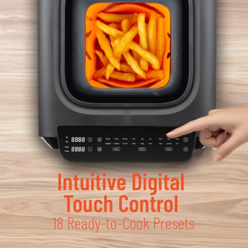Porodo 3-in-1 Oven, Air Fryer Pizza Maker, Family Size Fryer, 2100w, 18cooking Modes, Digital Control, Indoor Maker Airfryer Grill Basketspatulacutterpizza Included, Stone, 13L
