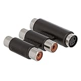 Cmple - 2-RCA/S-VHS Jacks to 2-RCA & S-VHS Jacks Coupler, 2 RCA & S-Video Mini DIN 4-Pin Female to Female Jack Adapter