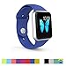 WantsMall Soft Silicone Sport Style Replacement iWatch Strap for Apple Watch Models – 42mm – Royal Blue