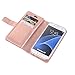 Galaxy S7 Edge Wallet Case, Leather [9 Card slots] [photo & wallet pocket] (Rose Gold)