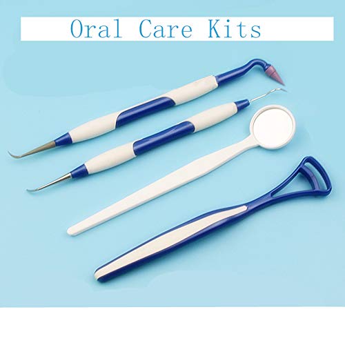 Dental Hygiene Kit -Calculus & Plaque Remover Set - Tooth Pick,Tongue Scrapers,Gum Massager and Mouth Mirror.Dentist Home Use Tools with Portable Case