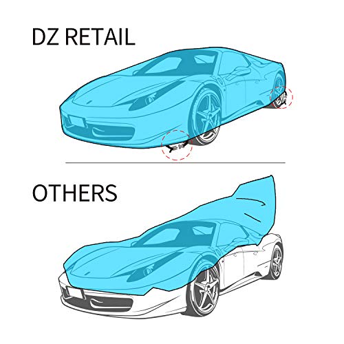Car Covers Outdoor Silvery 5 Layers Auto Covers with Driver Door Zipper UV Protection Waterproof Windproof Dust-Proof Scratch Resistant Outdoor/Indoor Universal Car Covers for Sedan 200" - Thumbnail 5