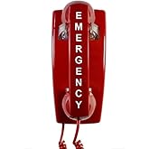 Emergency Wall Telephone Pre-programmed to Auto Dial 911 - RED