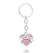 lauhonmin 4pcs Women Girl Gift Big Middle Little Baby Sister Love Heart Pendant Key Chain Ring Set Family Jewelry (4pcs Pink B/M/L/B Sister Key Chains)