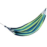 Laliva Camp Bedding – Outdoor Colorful Stripe Canvas Hammock Swing Lying Recline Bed for Camping Hiking Picnic
