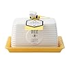 English-Tableware-Company-Bee-Happy-Butter-Dish ENGLISH TABLEWARE CO DD0197A01 English Tableware Company Bee Happy Butter Dish, Ceramic