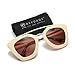 AEVOGUE Womens Sunglasses Double Bridge Cat Eye Gradient Brown Lens Beige Frame UV400