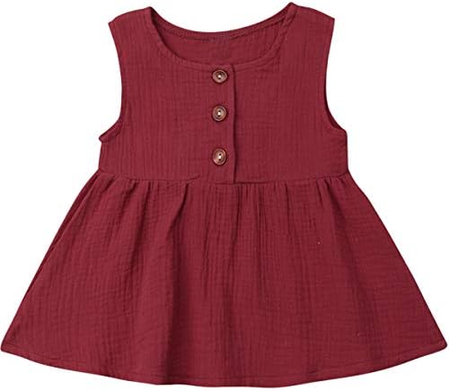 Toddler Baby Girls Sleeve Solid Ruffled Vest Shirt Tops