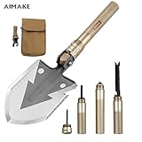 Super High Strength Military Folding Shovel with Carrying Pouch for Camping,Hiking,Backpacking,Fishing,Tactical Army Surplus Multitool,Trench Entrenching Tool,Car Emergency