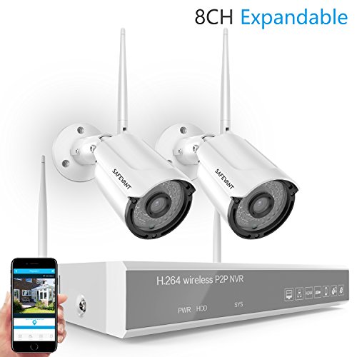 Wireless Security Camera System with Night Vision,Safevant 8CH 1080P