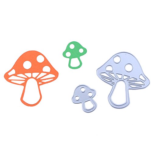 Whitelotous Cutting Dies Cut Dies Stencil Metal Template Mould for DIY Scrapbook Album Paper Card (2 pcs Mushrooms)