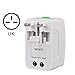 Aitmexcn Universal Travel Adapter, All in One International Power Adapter, Portability& Lightweight Worldwide Plug with Dual USB, Surge Protector for UK, EU, AU, Asia Covers 150+Countries