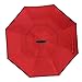 Newsight Reverse Umbrella, Double Layer Inverted Umbrella Upside Down, Self Stand, C Shape Handle, Inverse Inside Out Folding for Car, Windproof, Waterproof, Sun Protective (Red)
