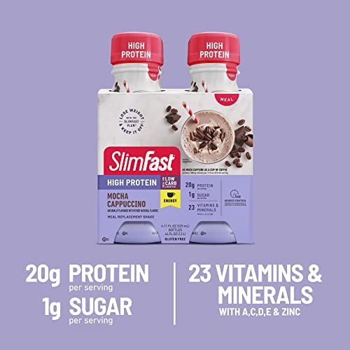 SlimFast Advanced Energy High Protein Meal Replacement Shake, Mocha