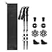 Andake 4-Sections Trekking Poles Shock Absorbing, Aircraft-Grade Aluminum 7075, Lightweight, Collapsible Hiking or Walking Sticks with Quick Lock, 2pc, Include All Terrain Accessories and Carry Bag