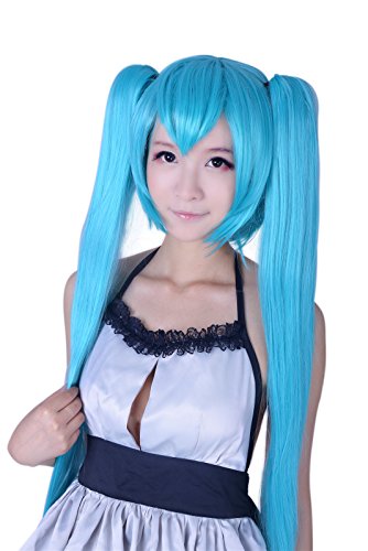 Nuoqi Sweet Anime Hatsune Miku Clip on Ponytails Hairs Cosplay Wigs