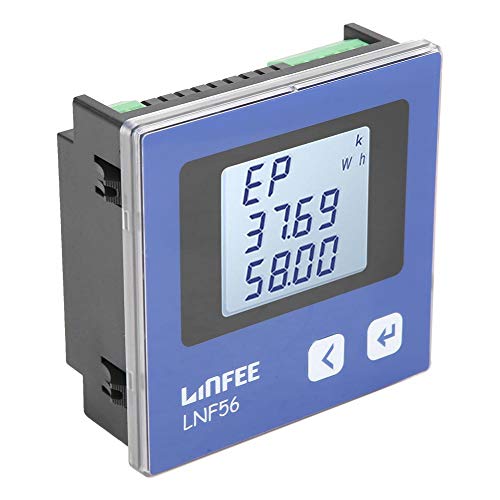 Digital 3-Phase Voltage Ammeter, Walfront LNF56 AC380V 5A-3P4W Digital Multi-Function Voltage Current Power Energy Meter Gauge Intelligent Instrument LCD Display - Thumbnail 7