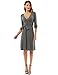 PattyBoutik Women's V Neck Faux Wrap Long Sleeve Knit Dress