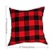 AerWo Buffalo Plaid Pillow Covers 18x18 Set of 2, Red and Black Buffalo Check Throw Pillow Covers, Cotton Linen Christmas Pillow Covers Cushion Cases for Christmas Winter Home Decorations