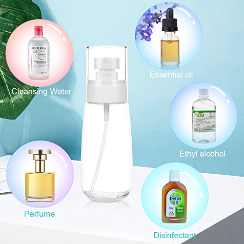 MAQUITA 6 Packs Spray Bottle 3.38oz/100ml Empty Bottle Accessories Refillable Container Large Travel Multifunction Clear Bottle for Perfumes Essential Oil(3 color)