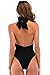 MERCHAM Women Sexy Halter Criss Cross Cut Out Low Back One Piece Swimsuit Bathing Suit