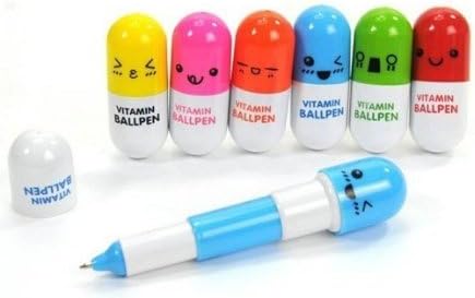 Hot Sale 20pcs/lot, Ballpoint Pen, Vitamin Pill, Novelty Pen, Size12x2.4cm, Gift Pen,multicolor by sellinthebox