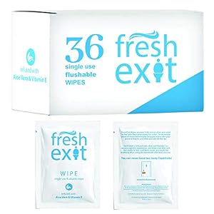 FreshExit – Individually Wrapped Flushable Wipes for Adults – 36 Count – Great for Travel and Activities – Do Not Dry…
