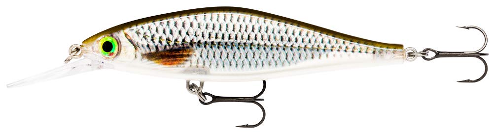 Rapala Shadow Rap Shad Deep Lure with Two No. 6 Hooks, 1.5-1.8 m Swimming Depth, 9 cm Size, Live Roach