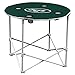 NFL Logo Brands New York Jets Collapsible Round Table with 4 Cup Holders and Carry Bag, Team Color