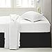 LDC Size Queen Bed Skirt 16 Inch Drop - Brushed Microfiber Pleated Bedskirt - Easy Fit, Wrinkle & Fade Resistant (Black)