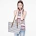 Summer Bag,COOFIT Stripes Purse Tote Shoulder bag Womens Handbag PU Leather Purse Blue&White