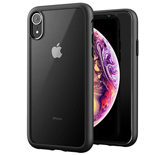 ZUSLAB Tough Fusion for Apple iPhone XR Case 2018 with Transparent Hard PC Clear Back Cover + Soft Silicone Rubber Bumper with Air Space, Anti-Scratch Shockproof Hybrid Protective Case - Matte Black