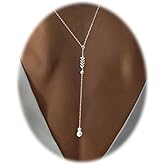 Pearls Back Chain for Backless Dress Bridal Wedding Backdrop Necklace Jewelry for Women Summer Body Chain