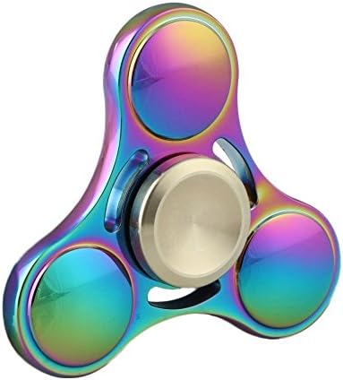 Fidget Spinner High Speed Stainless Steel Bearing ADHD Focus Anxiety Relief Toys(Tri-rainbow)