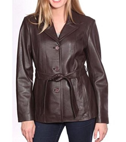 Leather Planet Women's Lambskin Leather Bomber Biker Jacket X-Large Brown