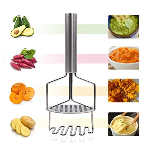 Dual-Press Potato Masher, Stainless Steel Potato Ricer Press, Premium Heavy Masher Ricer Tool for Mashing Baby Food, Vegetable, Fruits and Kitchen Baking - Thumbnail 4
