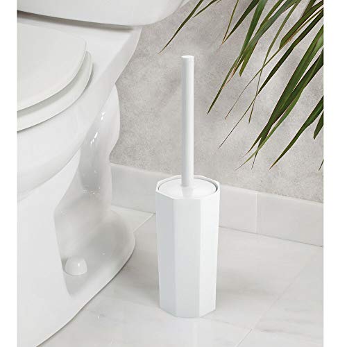 mDesign Modern Octangular Compact Freestanding Plastic Toilet Bowl