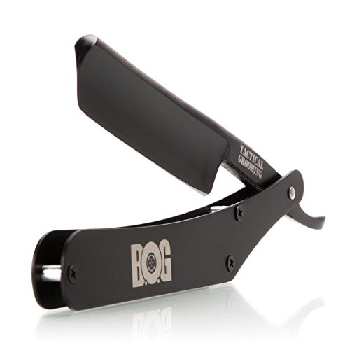 BlackAF Shave Ready Straight Razor in Stainless Steel Scales - By BOG (Black Ops Grooming) - Owned And Operated By Veterans