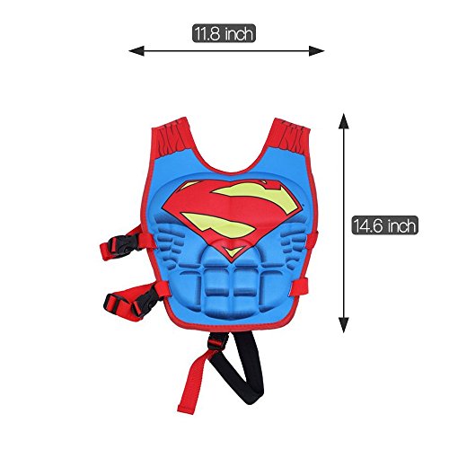 Hotlive Children's life jacket, Superman Buoyancy Aid Vest with adjustable buckle,for Kid weighing 26 to 55 pounds aged 2-8 years to learn swimming assist equipment - Thumbnail 2